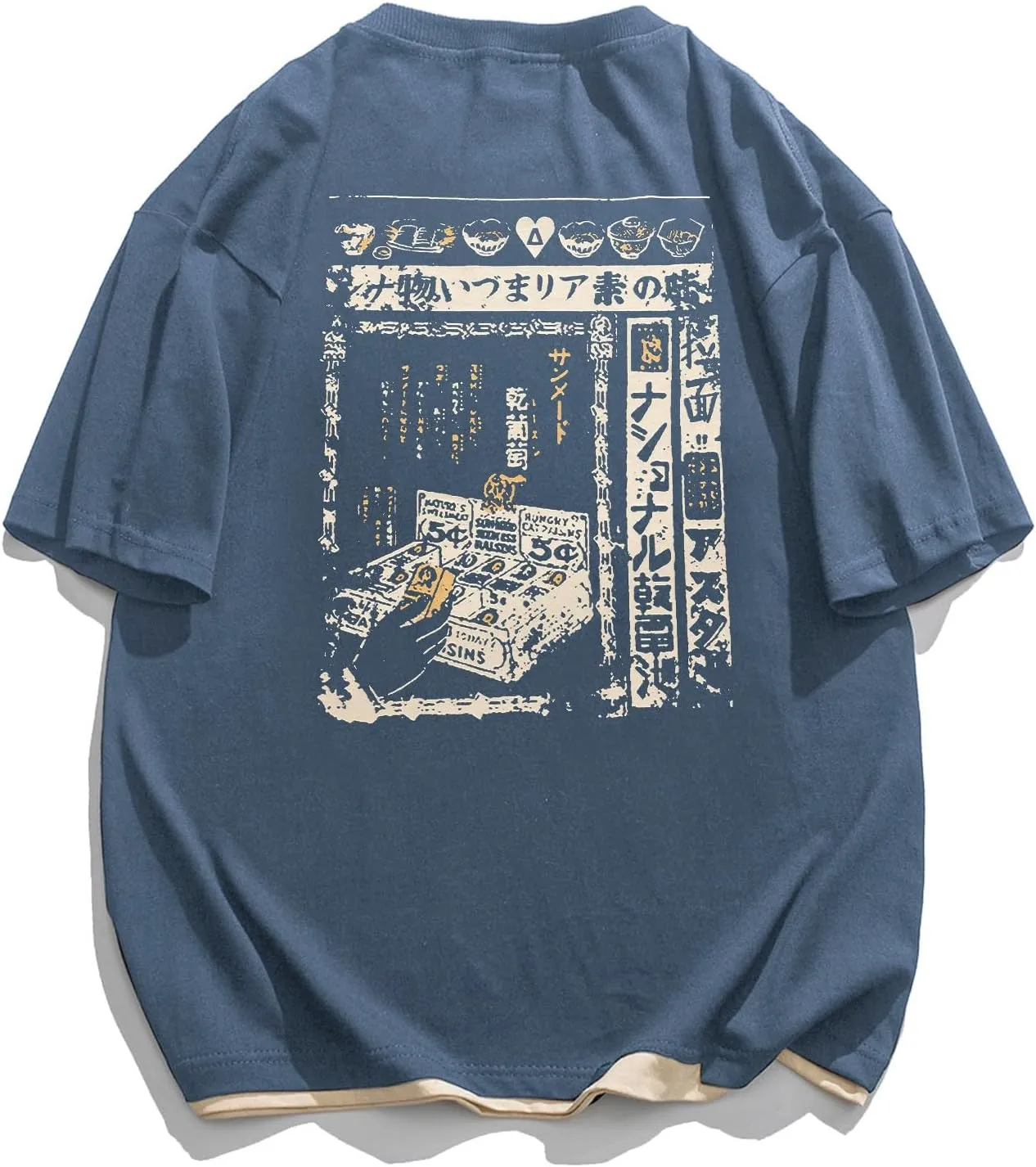 Aelfric Eden Mens 90s Vintage Oversized Shirts Unisex Harajuku T Shirt Print Graphic Tees Casual Summer Streetwear Top