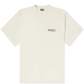 Balenciaga Political Campaign T-Shirt, light beige and white