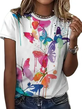 Beopjesk Womens Summer Giraffe Printed T-Shirt Funny Cute Animal Graphic Tees Tops
