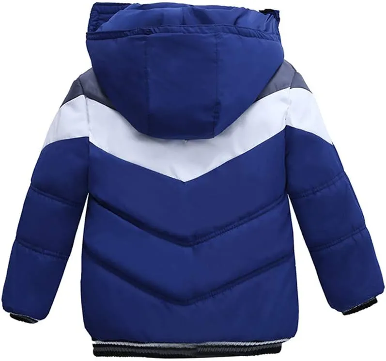 Boys Down Jacket Windproof Warm Parka Padded Thick Outerwear Winter Fleece Lined Thicken Outdoor Clothes for Kids