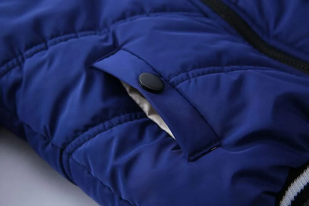 Boys Down Jacket Windproof Warm Parka Padded Thick Outerwear Winter Fleece Lined Thicken Outdoor Clothes for Kids