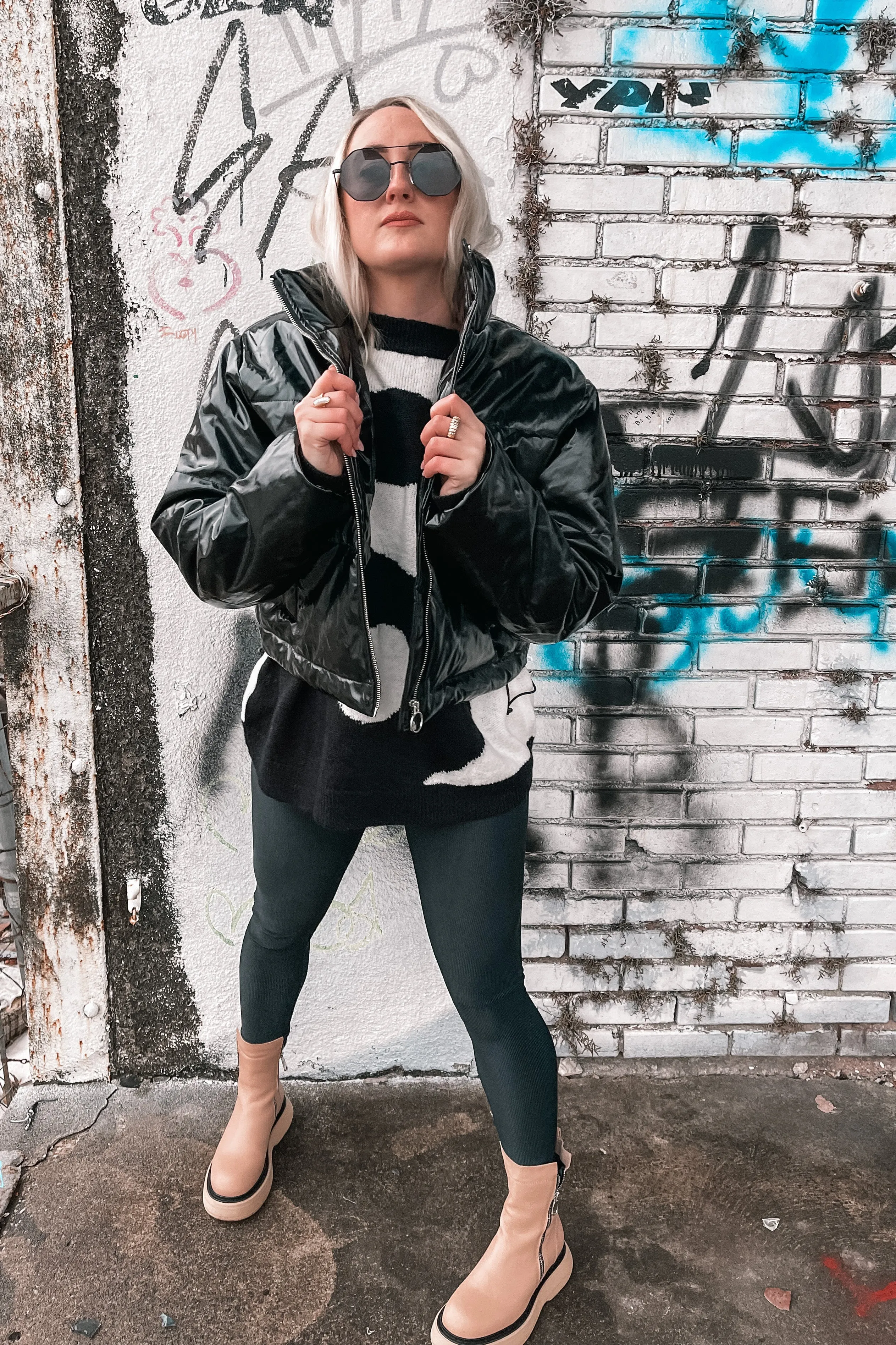 Breckenridge Puffer Coat in Liquid Black