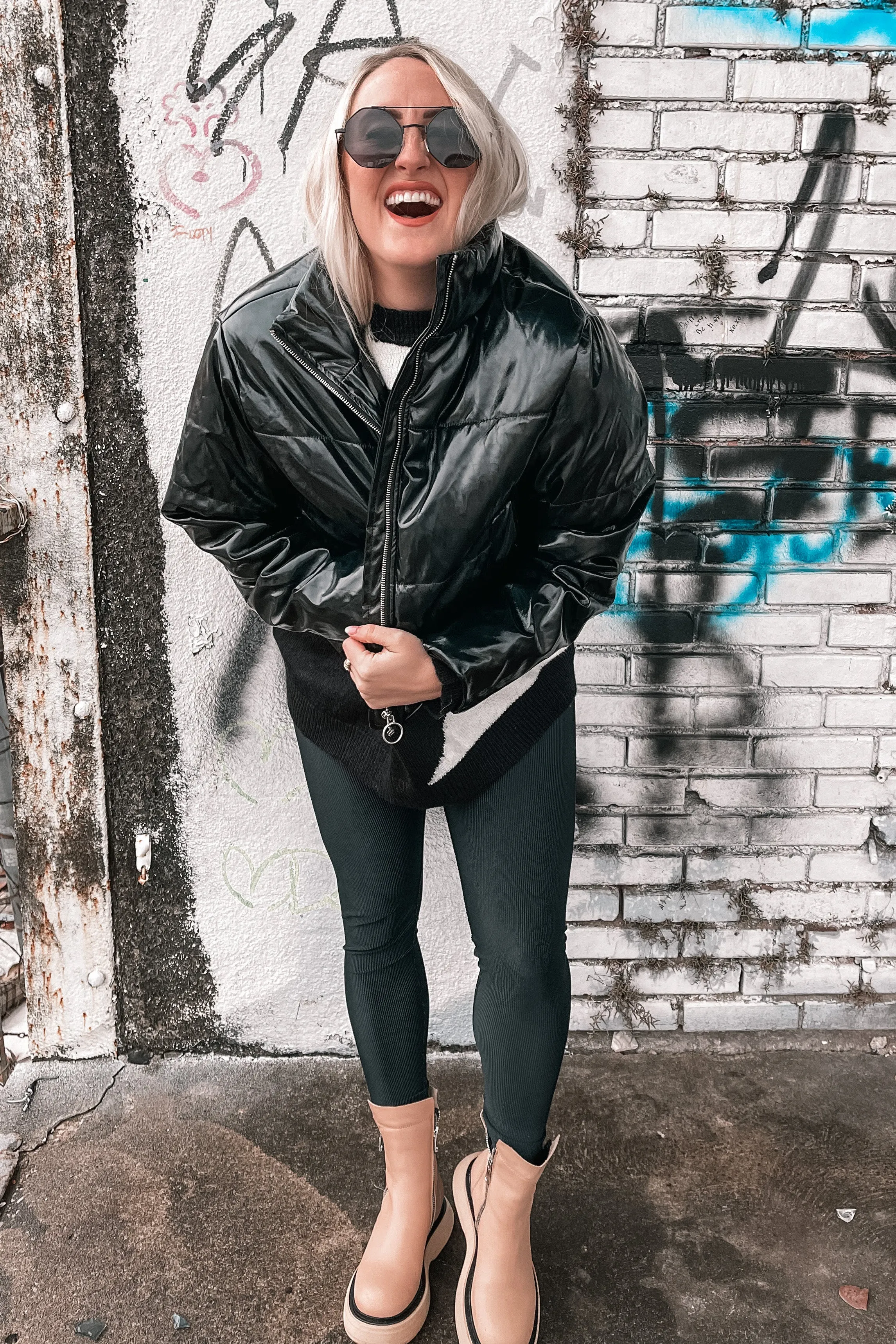 Breckenridge Puffer Coat in Liquid Black