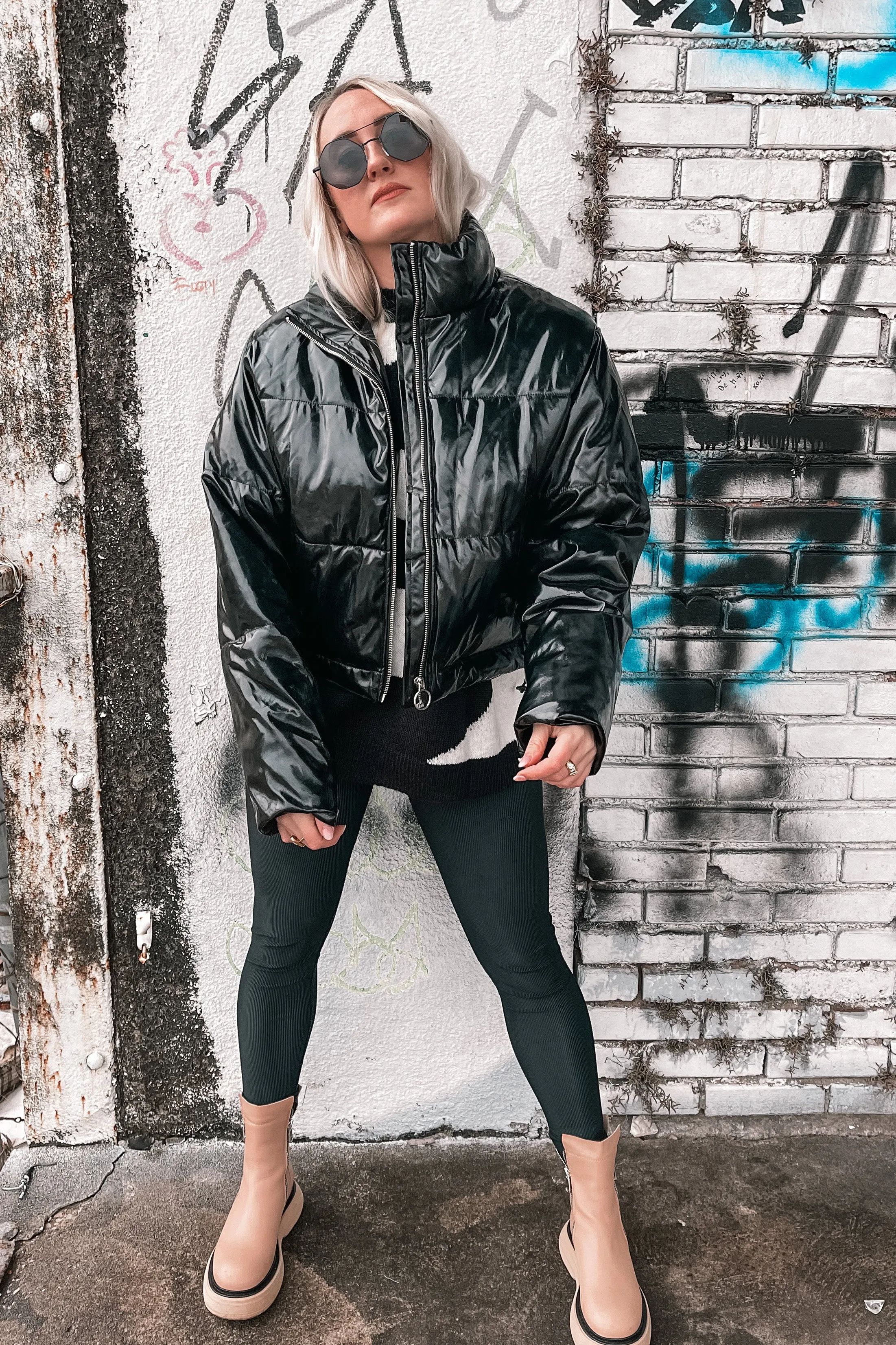 Breckenridge Puffer Coat in Liquid Black