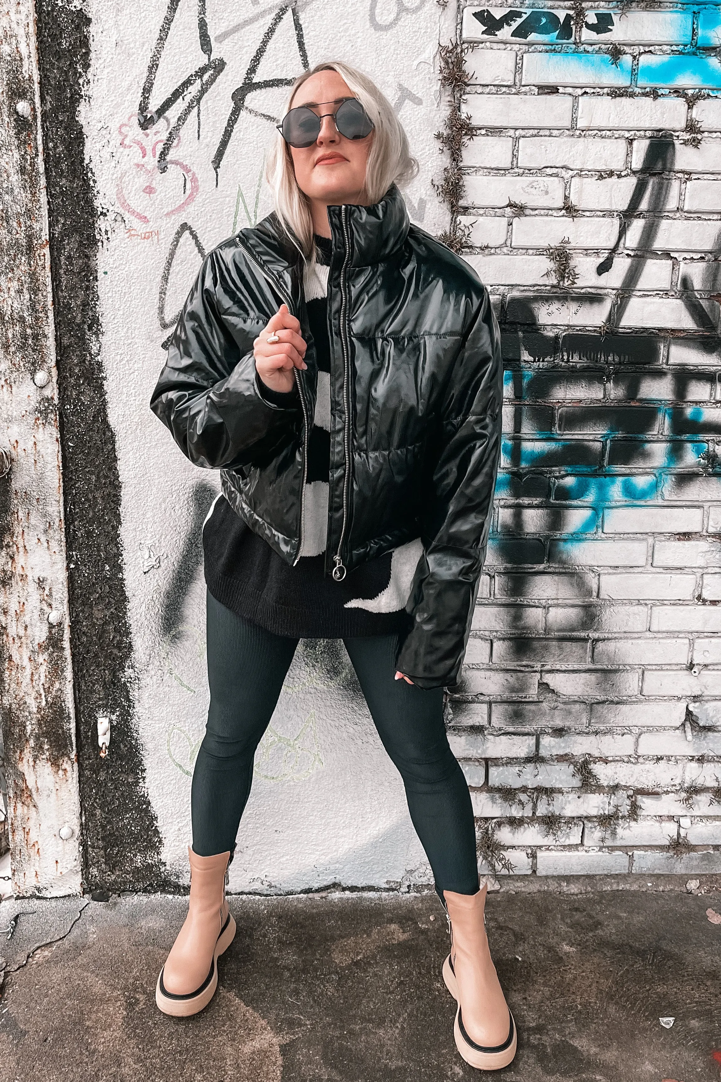 Breckenridge Puffer Coat in Liquid Black