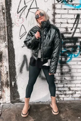 Breckenridge Puffer Coat in Liquid Black