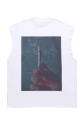 Cigarette tank top surfer vest retro sleeveless punk t-shirt