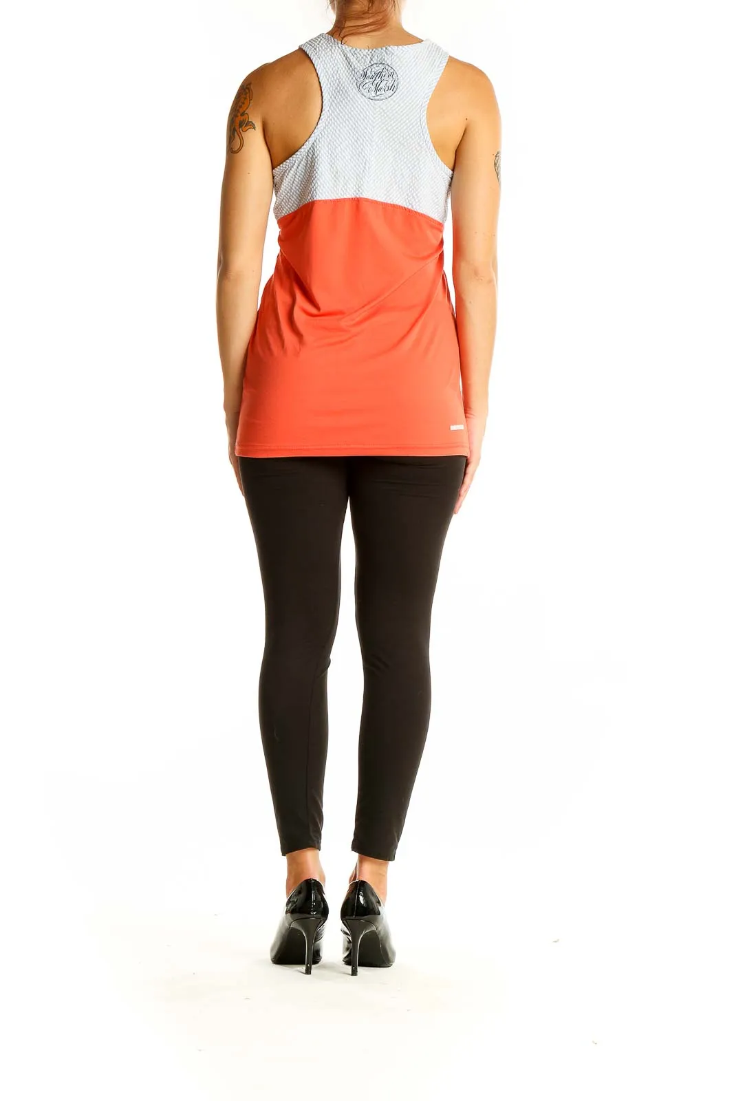 Coral Athletic Tank Top with Mesh Straps