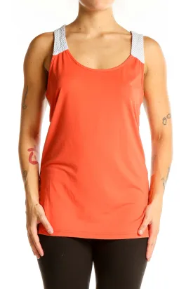 Coral Athletic Tank Top with Mesh Straps
