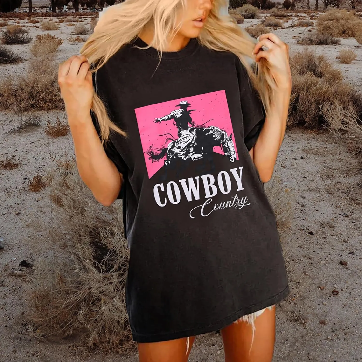Cowboy Shirts for Women Western Vintage Rodeo T-Shirt Retro Bull Skull Graphic Tees Summer Casual Short Sleeve Tops