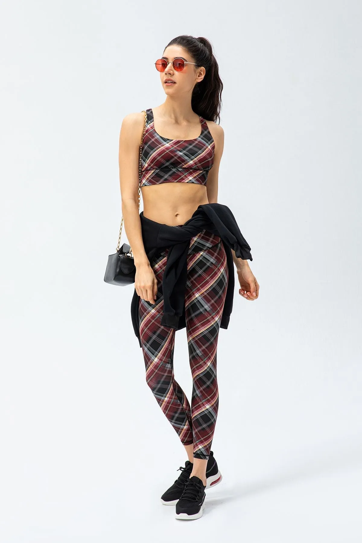 Crisscross Printed Bras Medium Support
