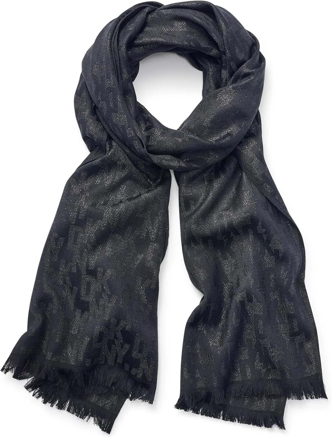 DKNY womens Oversized Eyelash Fringe Lurex Scarf