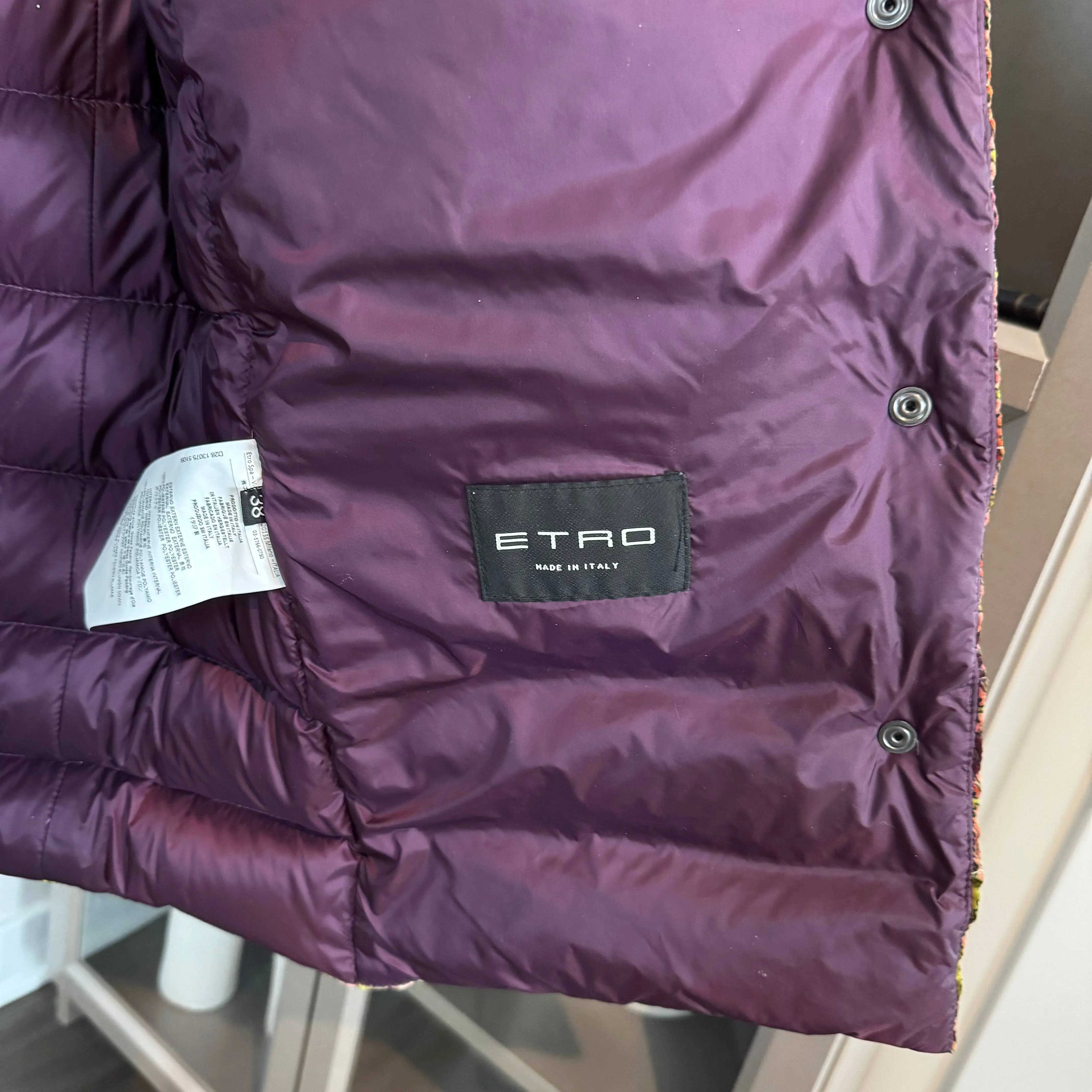 Etro Velvet Down Puffer Coat