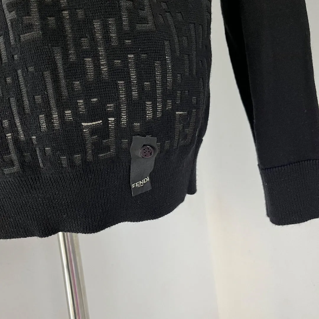 Fendi Black Logo Wool Sweater