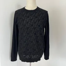 Fendi Black Logo Wool Sweater