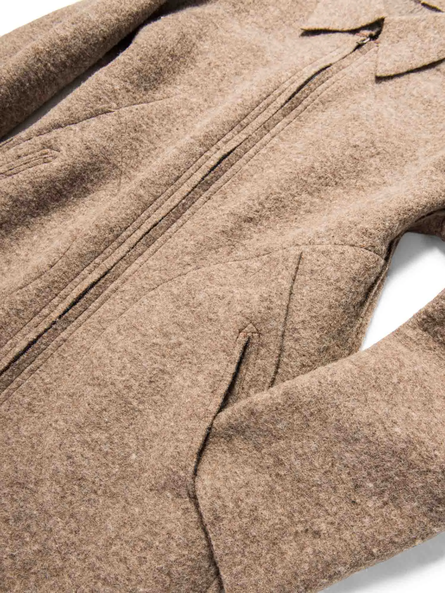 Fendi Logo Wool Stripe Logo Sweater Coat Taupe