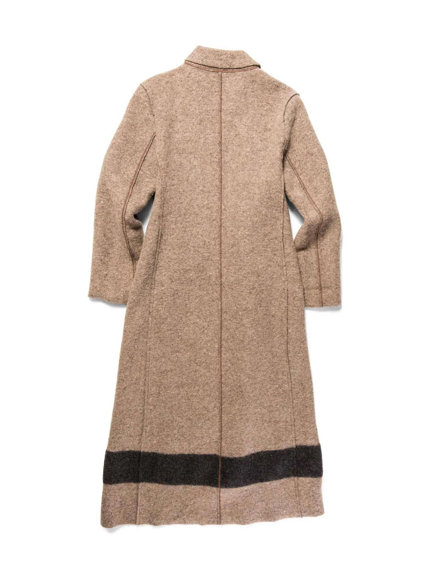Fendi Logo Wool Stripe Logo Sweater Coat Taupe