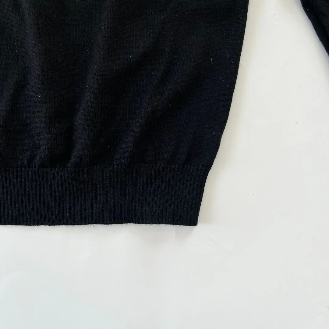 Fendi Long Sleeve Black Pull Over with FF collar, Mens