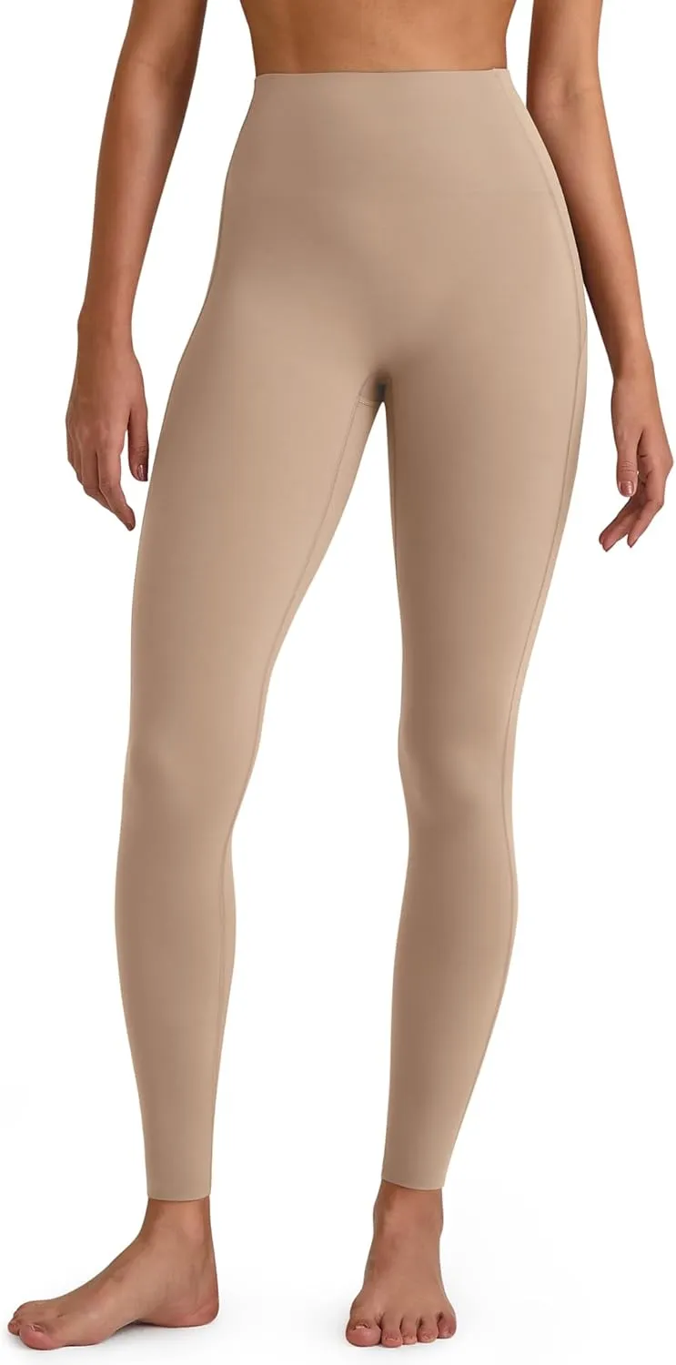 G4Free BareFeel Yoga Pants for Women Seamless Waistband Yoga Leggings Workout Biker Leggings with Pockets 25" 27" 29"