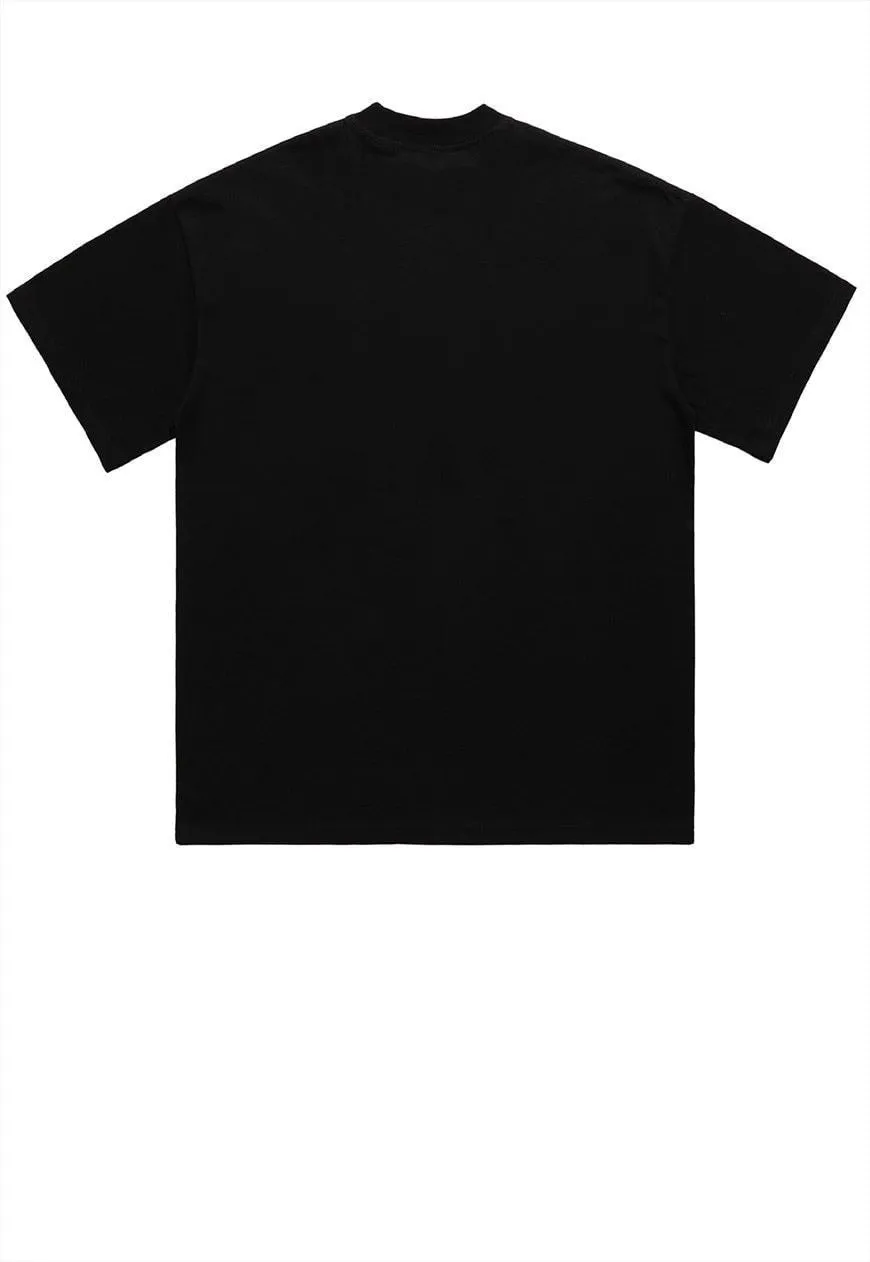 God slogan t-shirt cross print tee religion top in black
