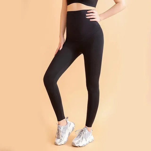 High Waist Belly Band Maternity Sports Leggings