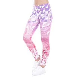 High waist Leggings - Simple geometry pink