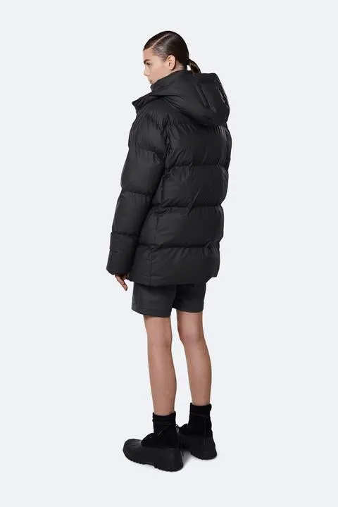 Hooded Puffer Coat - Black