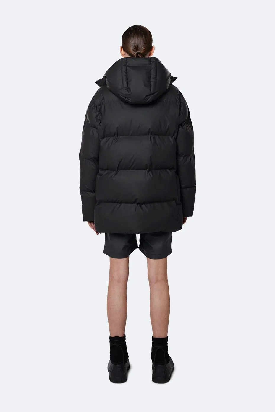 Hooded Puffer Coat - Black