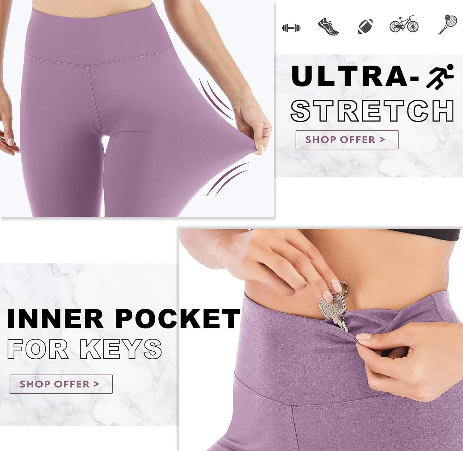 IUGA High Waisted Leggings for Women Running Workout Leggings with Inner Pocket Yoga Pants for Women
