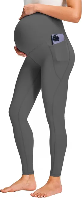 JOYSPELS Smooth Feeling Maternity Leggings Over The Belly with Pockets Workout Pregnancy Leggings