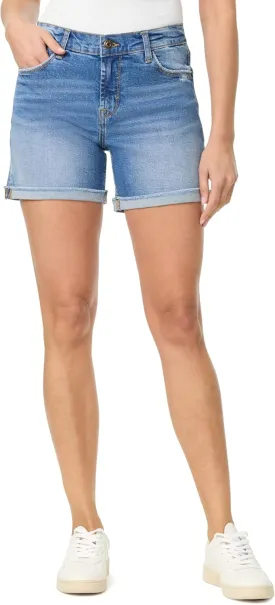 kensie Jeans Shorts for Women 5-Inch Mid Rise Shorts with Single Roll Cuff, Sizes 0-14