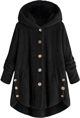 LCMTWX Women 2023 Fall Winter Fleece Jackets Slim Winter Coats Hooded Women's Coat Oversized Fluffy Winter Jackets for Coat