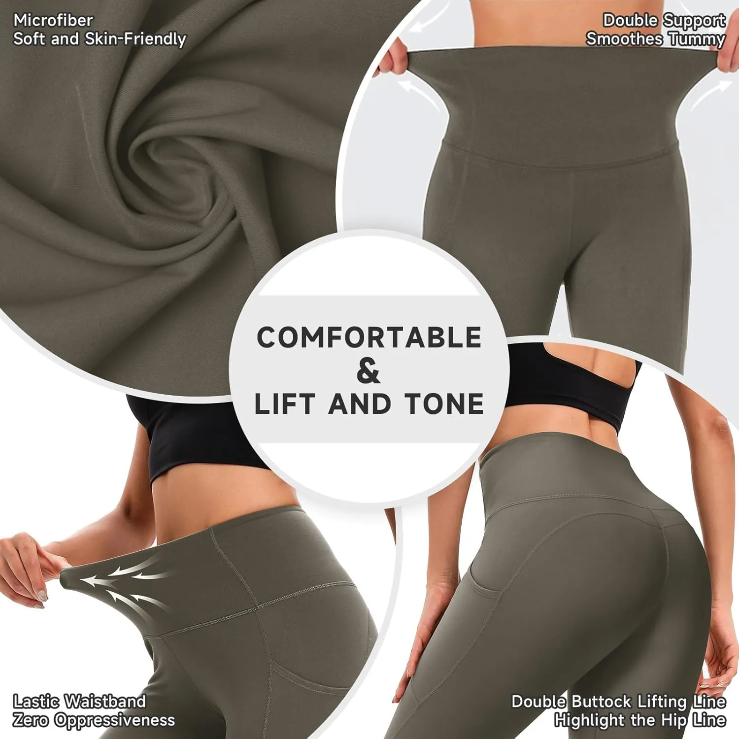 Leggings for Women, Upgraded High Waist Capri Yoga Leggings Workout Running Tummy with Pockets for Women
