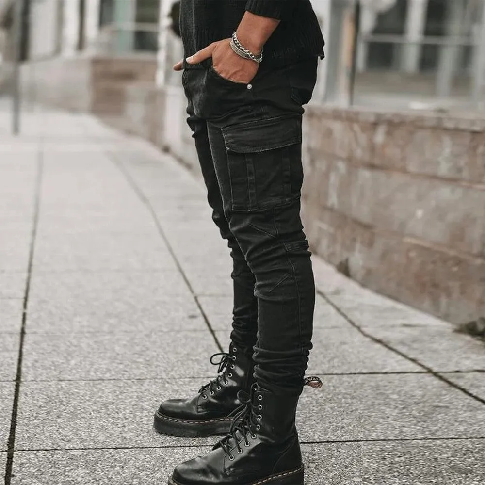Men's Slim Fit Denim Cargo Joggers – Casual, Stylish, and Functional