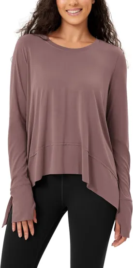 ODODOS Women's Modal Soft Long Sleeve Tee with Thumb Hole Athletic Gym Workout Tops Yoga Shirts