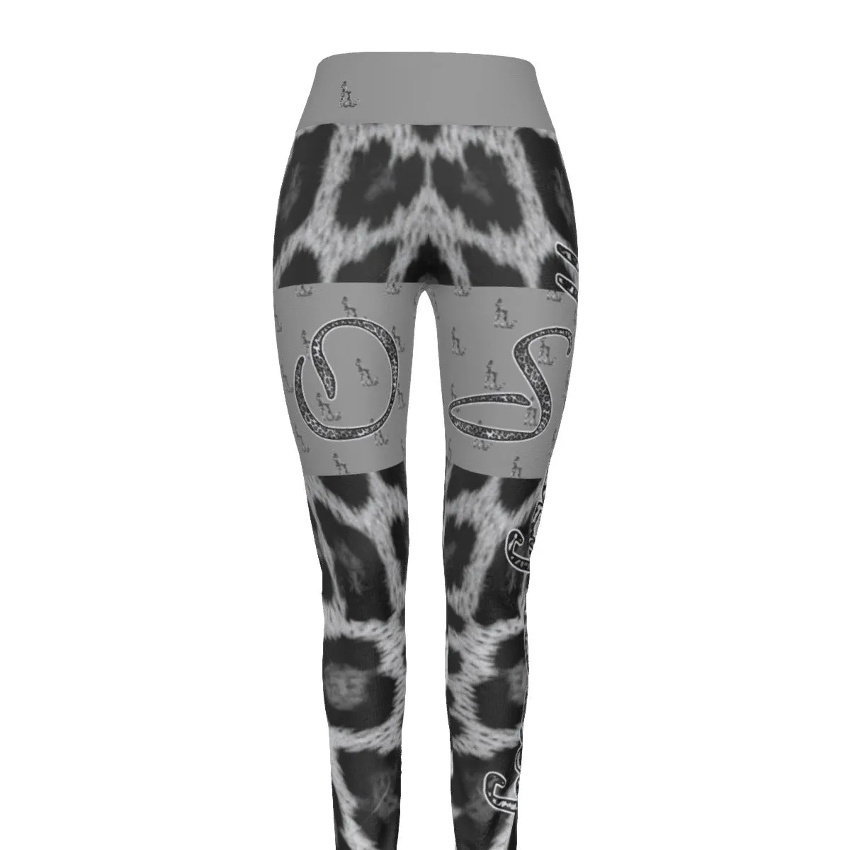Officially Sexy Snow Leopard Print Collection Women's High Waist Thigh High Booty Popper Leggings #2 (English)