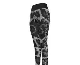 Officially Sexy Snow Leopard Print Collection Women's High Waist Thigh High Booty Popper Leggings #2 (English)