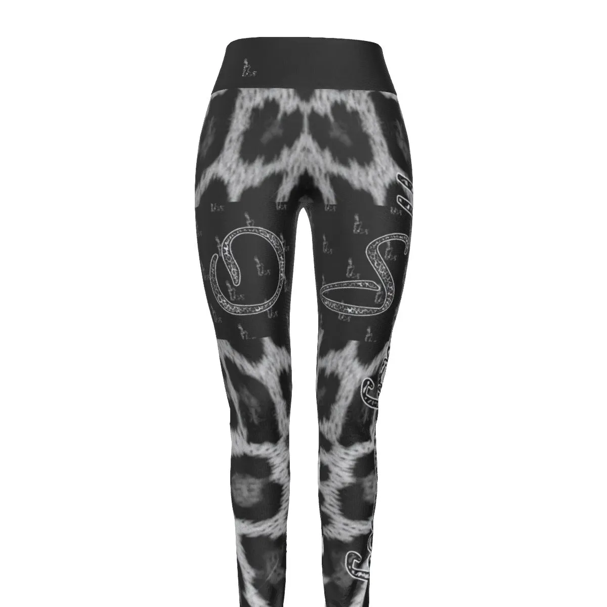 Officially Sexy Snow Leopard Print Collection Women's High Waist Thigh High Booty Popper Leggings #2 (English)