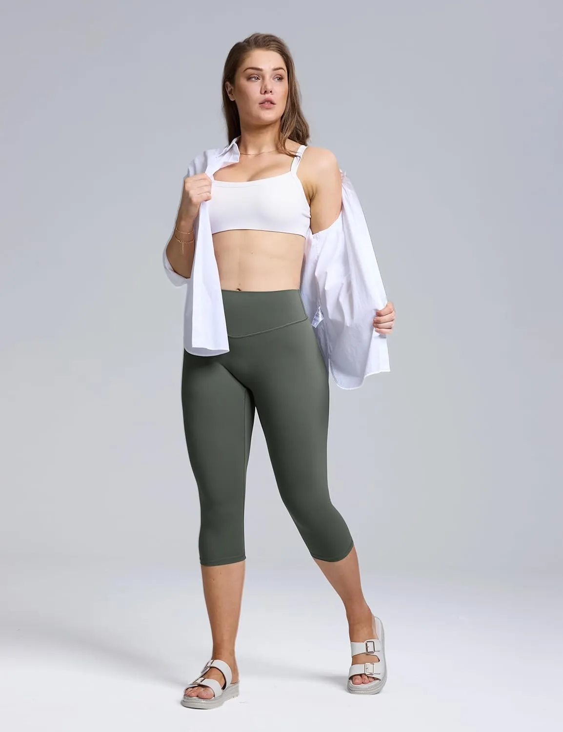 Olmlmt No Front Seam Workout Leggings for Women Tummy Control Butt Lifting Leggings Buttery Soft Gym Yoga Pants