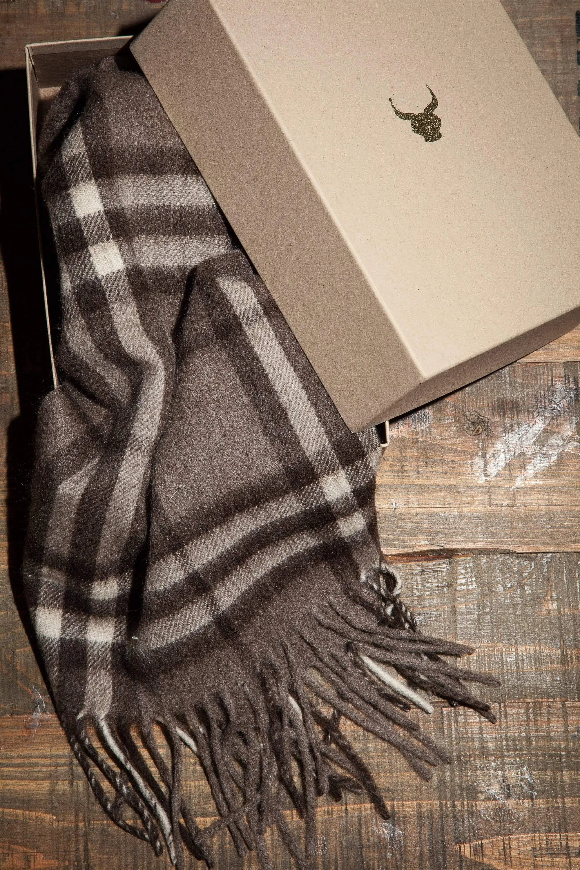Pure Yak Wool Scarf - Checked