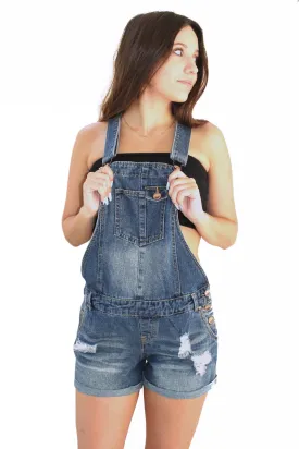 Ripped Overall Shorts