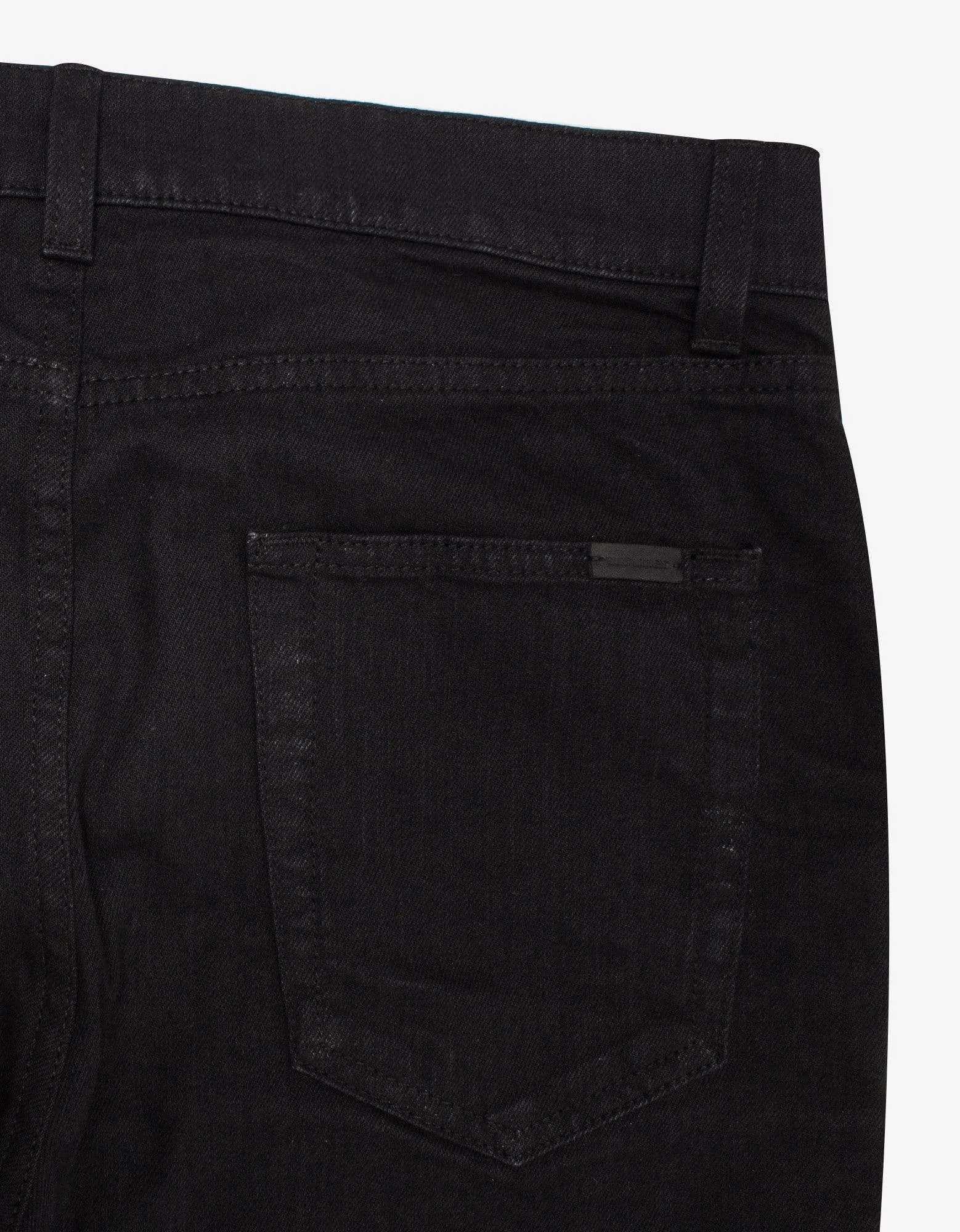 Saint Laurent Black Skinny Jeans with Silver Coating