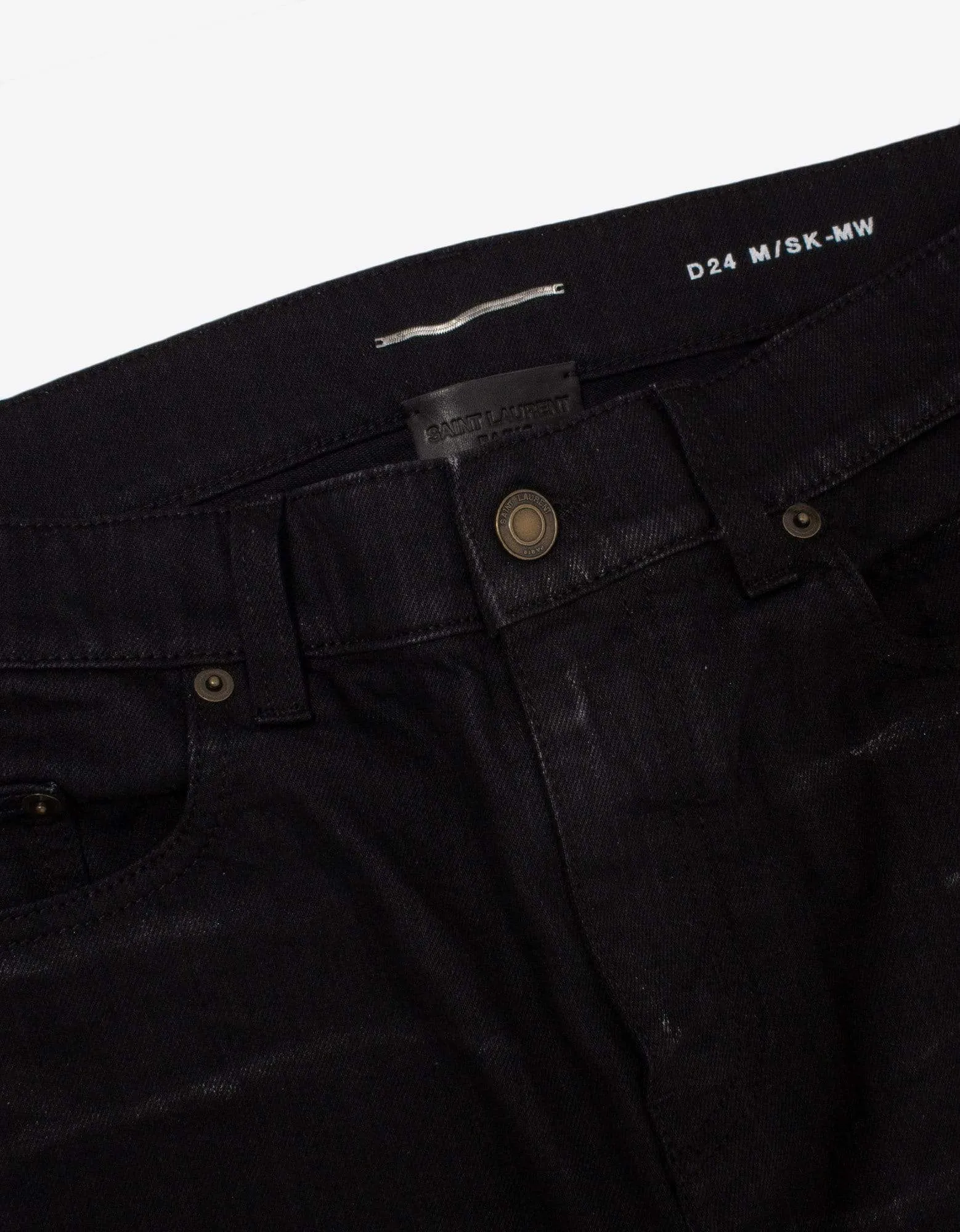 Saint Laurent Black Skinny Jeans with Silver Coating