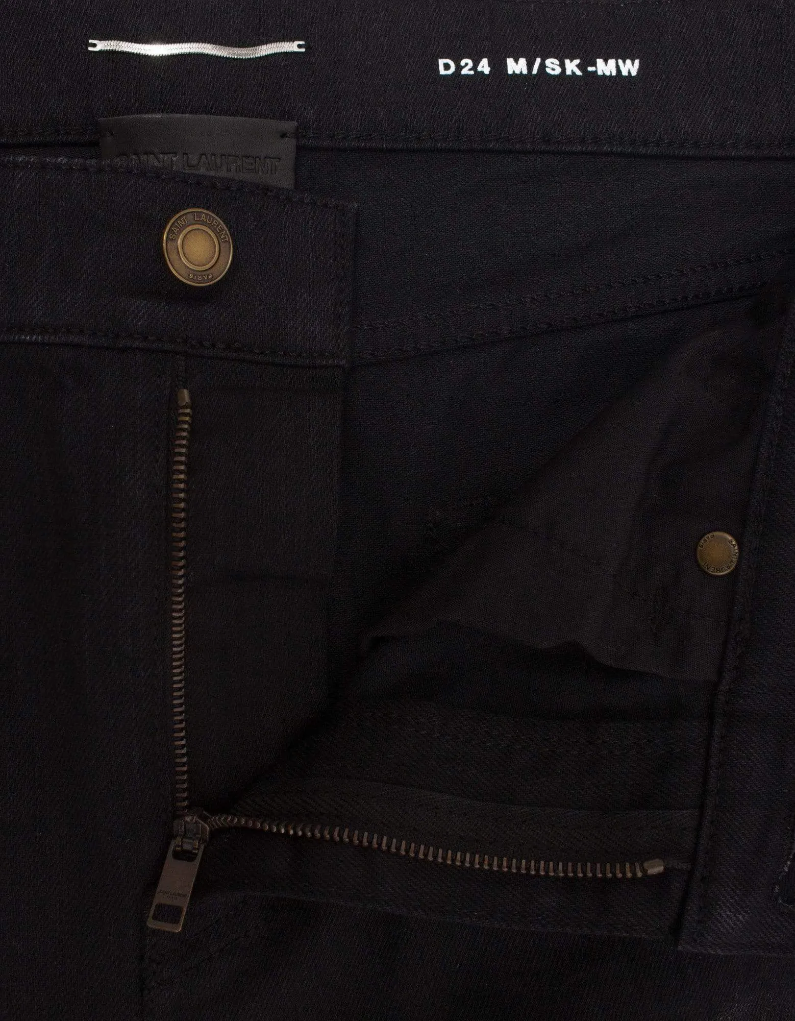 Saint Laurent Black Skinny Jeans with Silver Coating