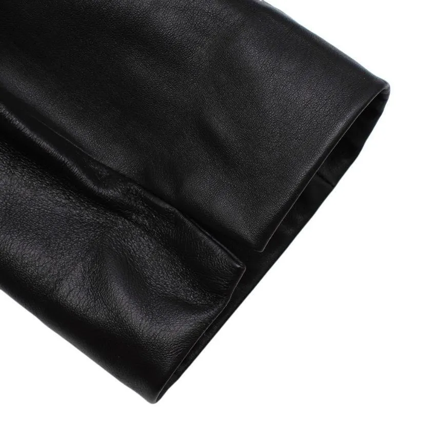SAINT LAURENT Leather Black Lambskin Corset-waist Trousers Pants F 40 ladies