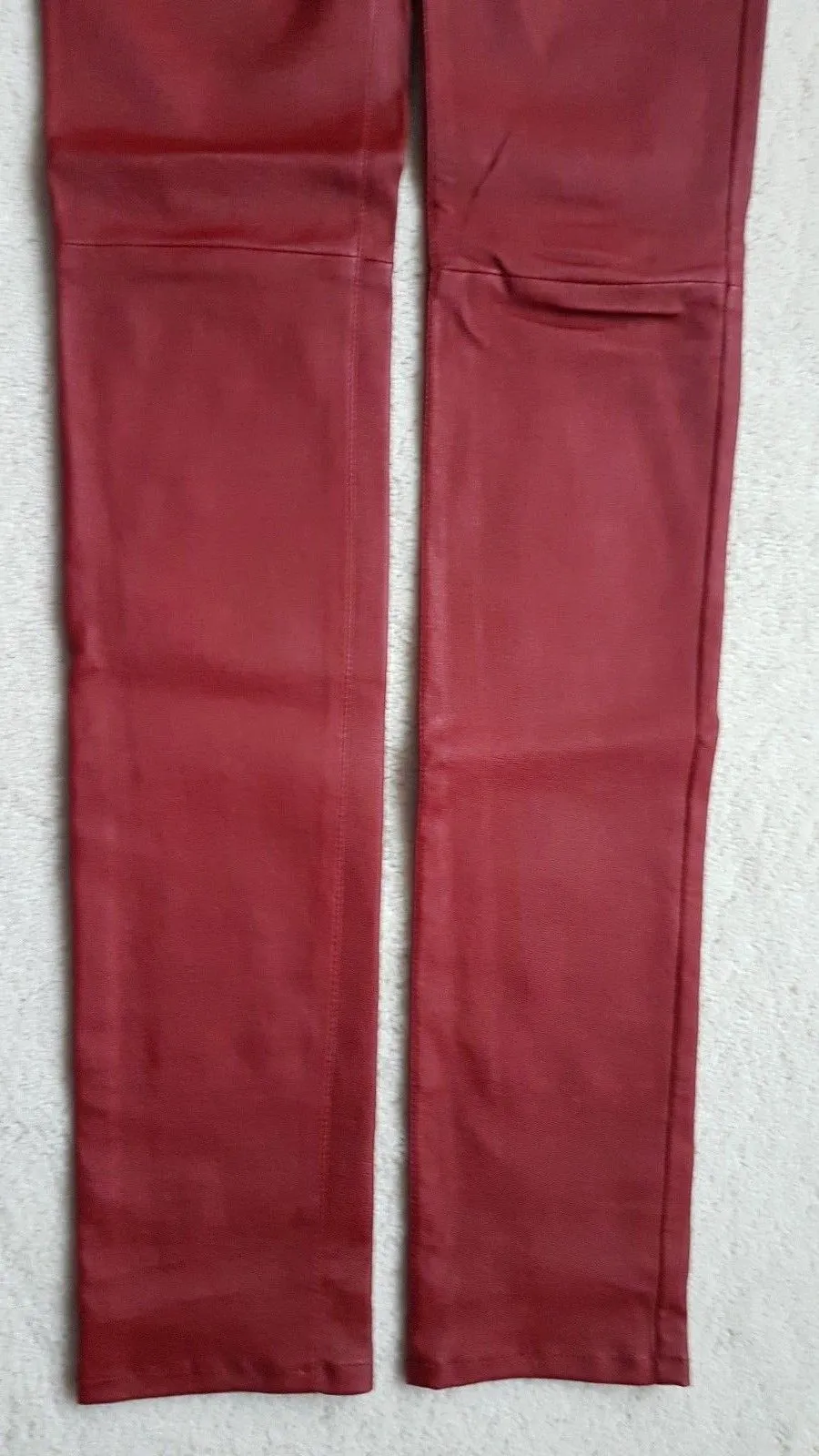 SAINT LAURENT Red Skinny stretch-leather pants Size F 38 UK 10 US 6 LADIES