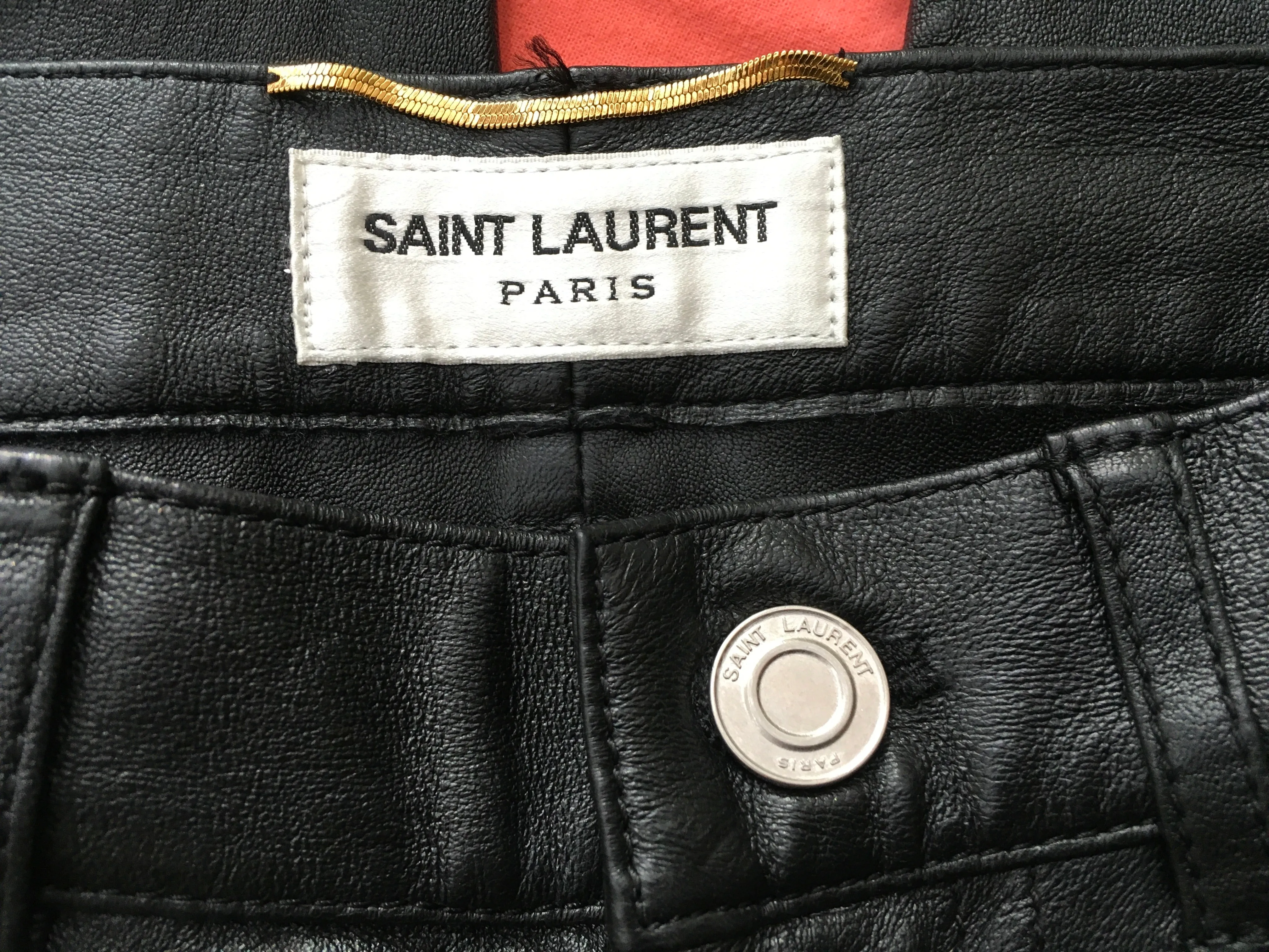 Saint Laurent SOLD OUT Black Leather skinny pants trousers F 38 UK 10 US 6 Ladies