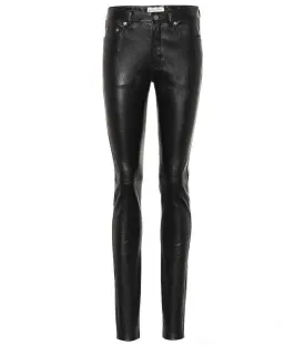Saint Laurent SOLD OUT Black Leather skinny pants trousers F 38 UK 10 US 6 Ladies