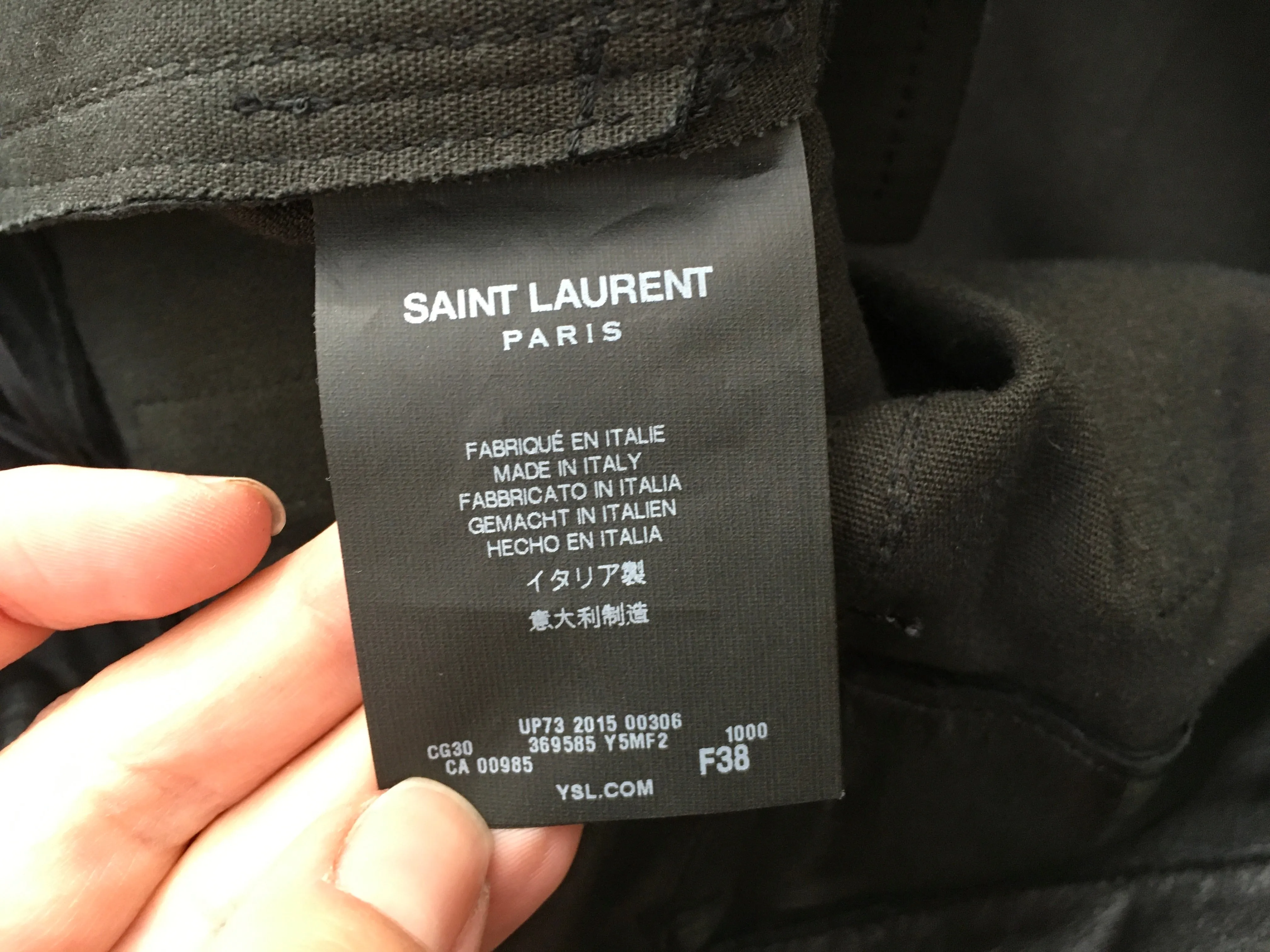 Saint Laurent SOLD OUT Black Leather skinny pants trousers F 38 UK 10 US 6 Ladies