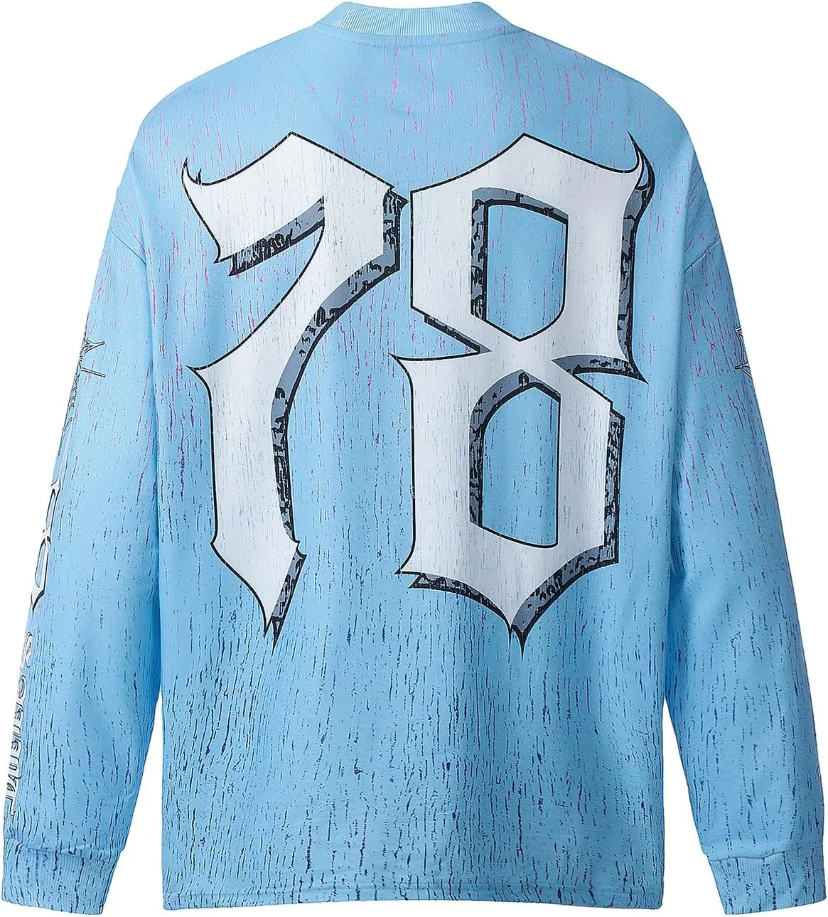 Saint Vintage Long Sleeve Crewneck Graphic Tee Casual Streetwear Oversized Pullover Fashion Top